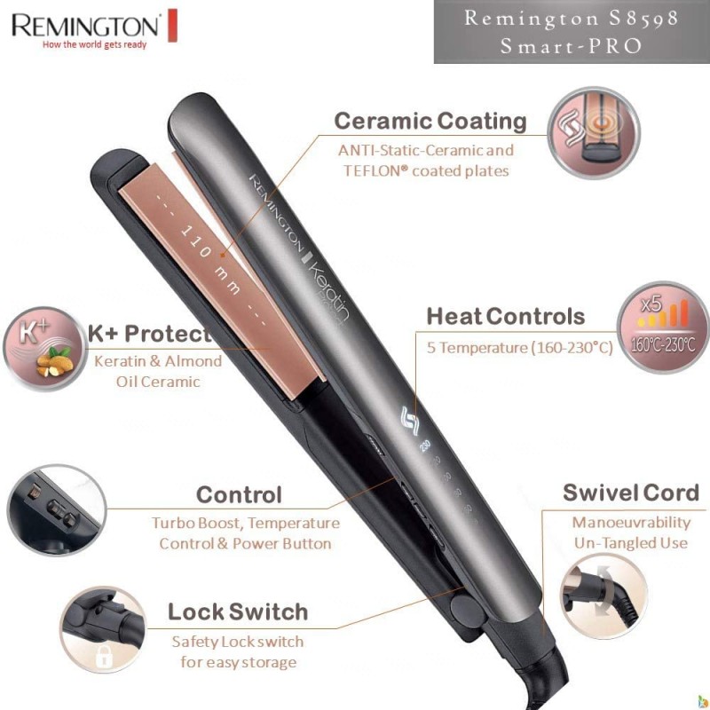 Placa De Par Remington S8540 Keratin Protect