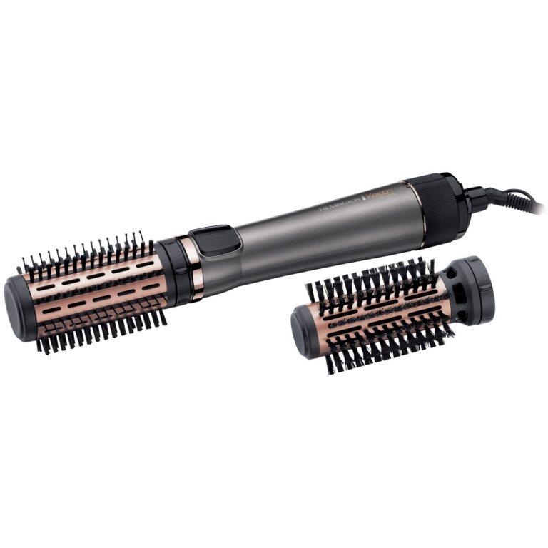 Perie rotativa Remington Keratin Protect AS8810, 1000W, cheratina, ulei de migdale, 3 accesorii, Gri/Aramiu