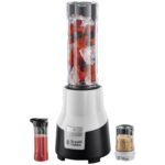 Blender Russell Hobbs Aura 22340-56, 300 W, 0.6 l, extra recipient, Rasnita, Negru/Alb