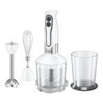 Mixer vertical 3 in 1 Russell Hobbs EasyPrep 22980-56, 700W, picior inox, Tel, Tocator, Pahar Gradat, Alb