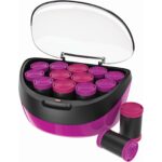 Trusa de bigudiuri electrice Remington Jumbo Curls H5670, 12 bigudiuri, 2 dimensiuni extra mari, Invelis catifea