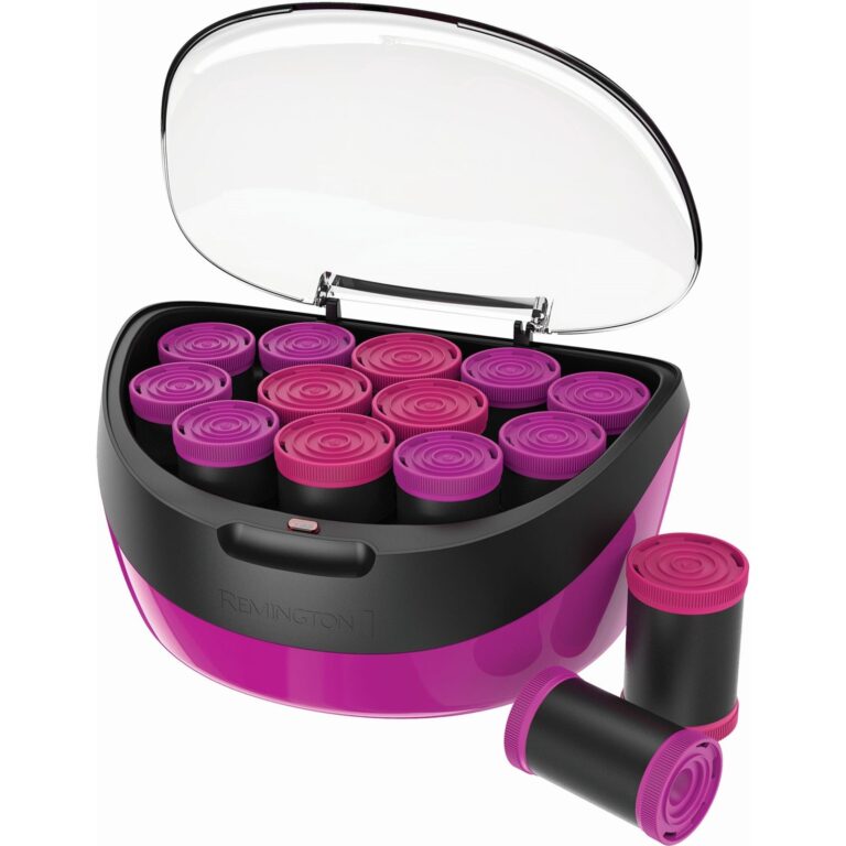 Trusa de bigudiuri electrice Remington Jumbo Curls H5670, 12 bigudiuri, 2 dimensiuni extra mari, Invelis catifea