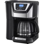 Cafetiera cu rasnita Russell Hobbs 22000-56, 1025 W, 1.25 l, 12 cesti, Negru/Argintiu