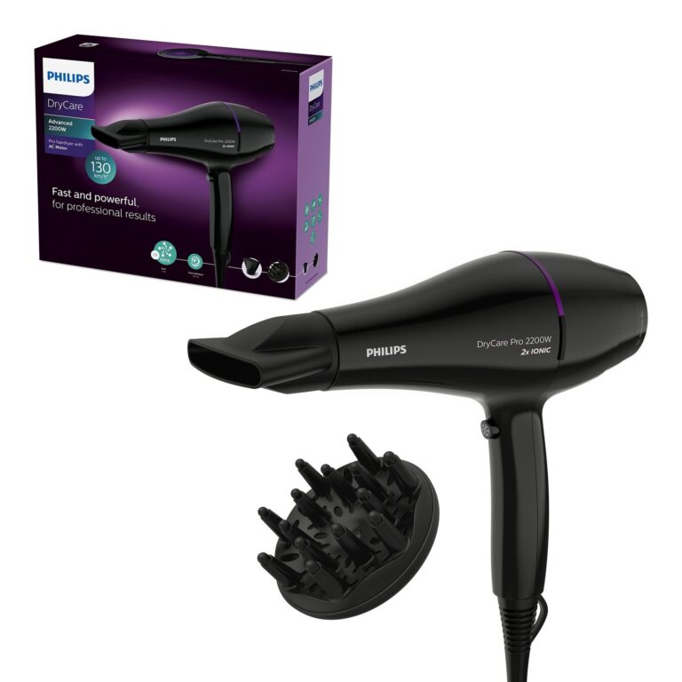 Uscator de par Philips BHD274/00, 2200W, tehnologie Thermo Protect, motor CA, 6 setari de viteza/temperatura