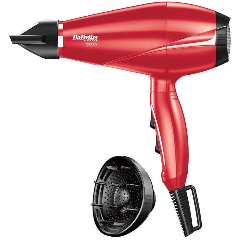 Uscator de par BaByliss 6604RPE, 2000W, 3 trepte de temperatura, 2 viteze, Rosu