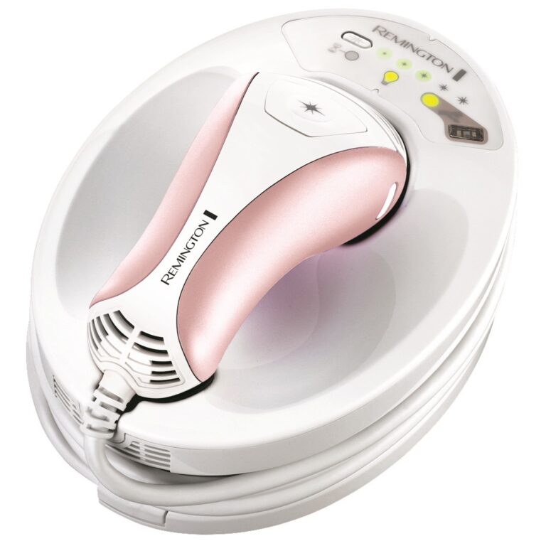 Epilator cu lumina intens pulsata Remington i-Light Prestige IPL6750 pentru fata si corp, Alb/Roz