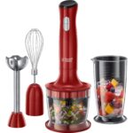 Mixer vertical 3in1 Russell Hobbs Desire 24700-56, 500 W, 2 Viteze, Tel, Tocator, Pahar Gradat, Functie pulse, Rosu