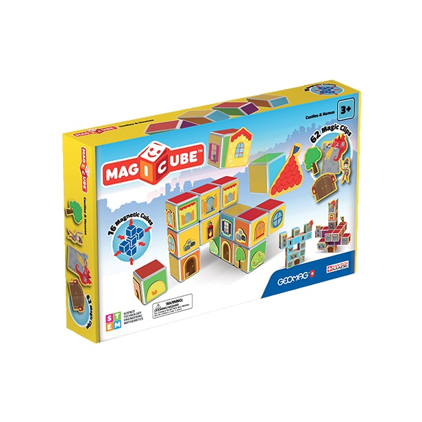Set de constructie magnetic Geomag, Castles & Homes, 16 piese