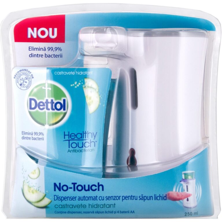 Dispenser sapun lichid Dettol No-Touch cu rezerva Castravete, 250 ml