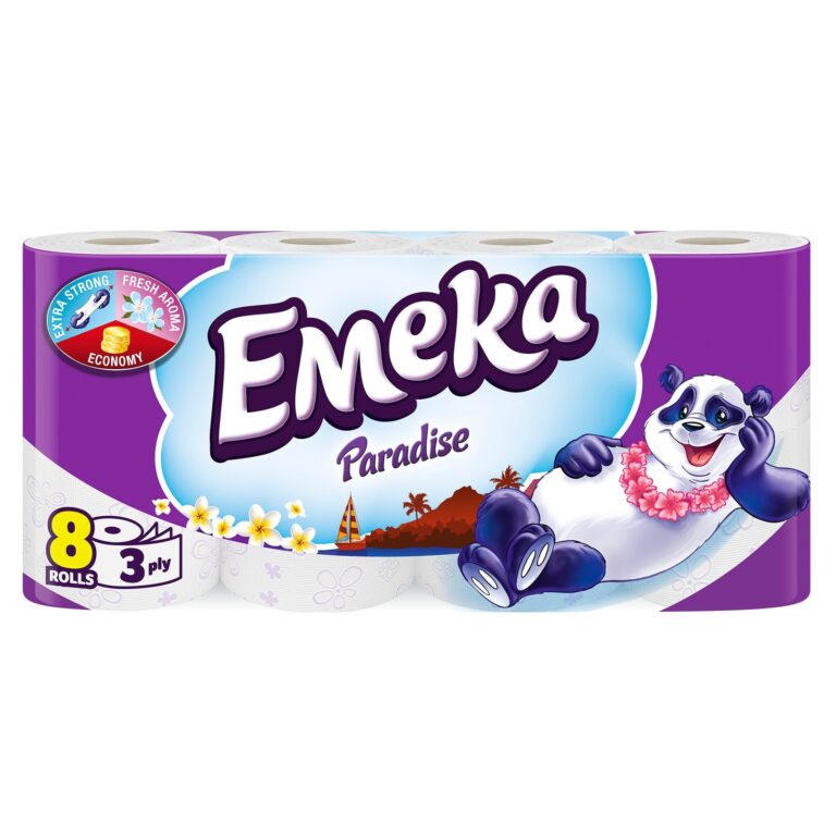 Hartie igienica Emeka, 3 straturi, 8 role, Paradise