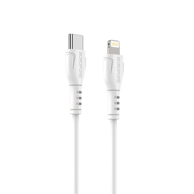 Cablu Date si Incarcare USB Type-C, tip Lightning Borofone BX51 Triumph, 1 m, 3A, Alb - Cabluri de date telefoane Cablu Date si Incarcare USB Type-C, tip Lightning Borofone BX51 Triumph, 1 m, 3A, Alb
