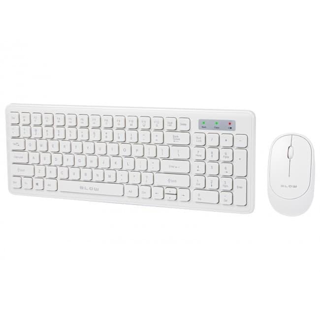 Kit tastatura si mouse wireless, Blow, KM-5, 1000 DPI, Alb