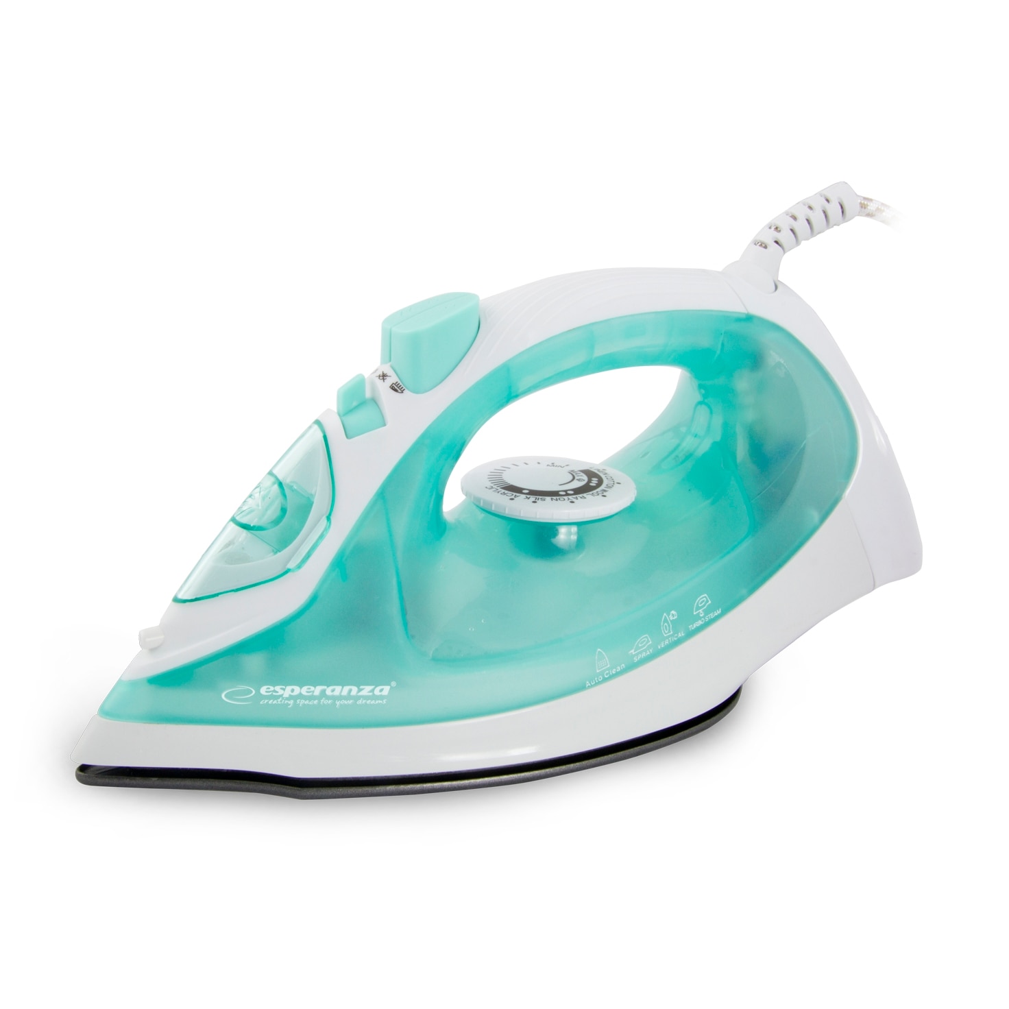 Fier de calcat, Esperanza, Ceramic, 2200 W, Albastru/Alb - Fiare, statii & aparate de calcat cu abur Fier de calcat, Esperanza, Ceramic, 2200 W, Albastru/Alb