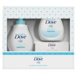 Set cadou Baby Dove Rich Moisture: Lotiune de spalare pentru par si corp, 200 ml + Sampon, 200 ml + Crema scutec, 45 g
