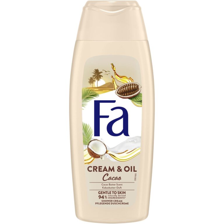 Gel de dus FA Cream&Oil cu parfum de unt de cacao, Femei, 400 ml