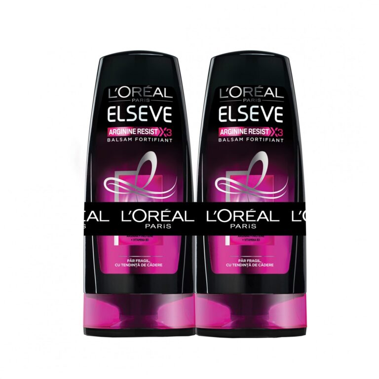 Pachet: 2 x Balsam L'Oreal Paris Elseve Arginine Resist x3 pentru par fragil cu tendinta de cadere, 400 ml