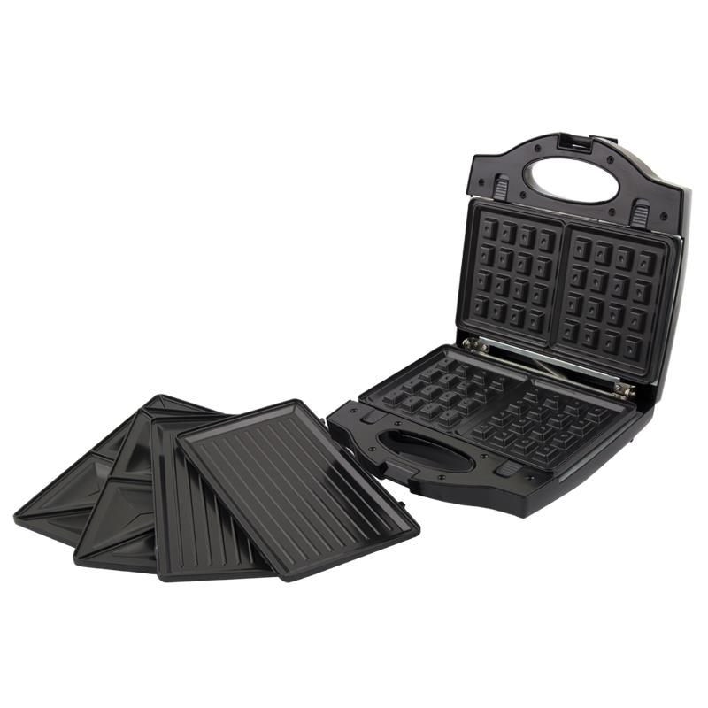 Sandwichmaker, Esperanza, cu 3 tavi, 700W, Negru - Sandwich-maker Sandwichmaker, Esperanza, cu 3 tavi, 700W, Negru