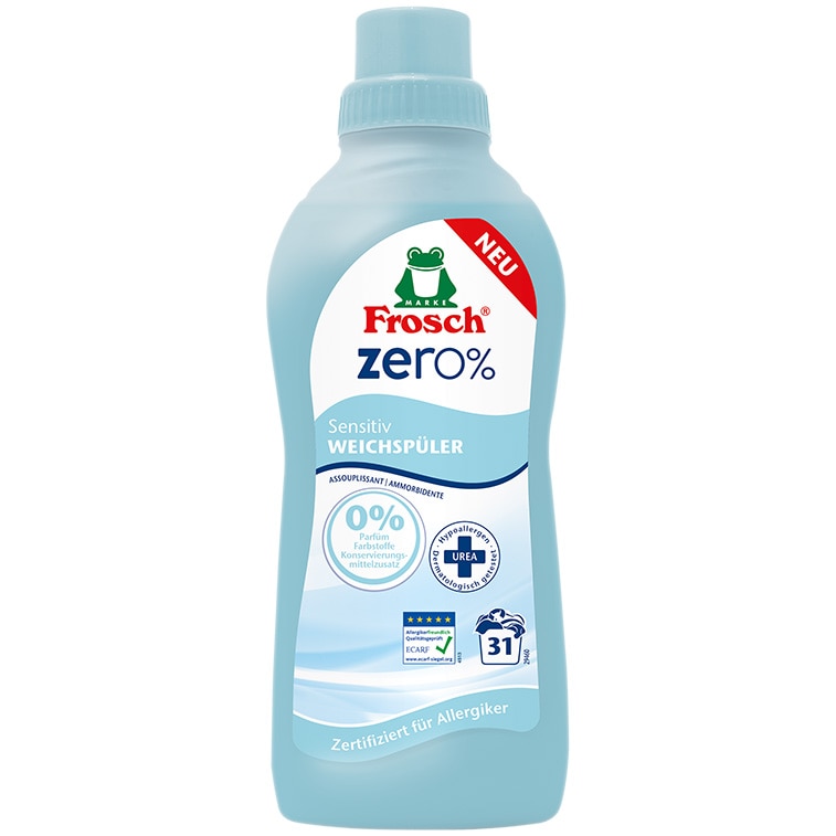 Balsam de rufe Frosch Zero% Sensitive, 750 ml, 31 spalari