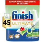 Detergent capsule pentru masina de spalat vase Finish Ultimate All in 1 Eco 0%, 45 spalari