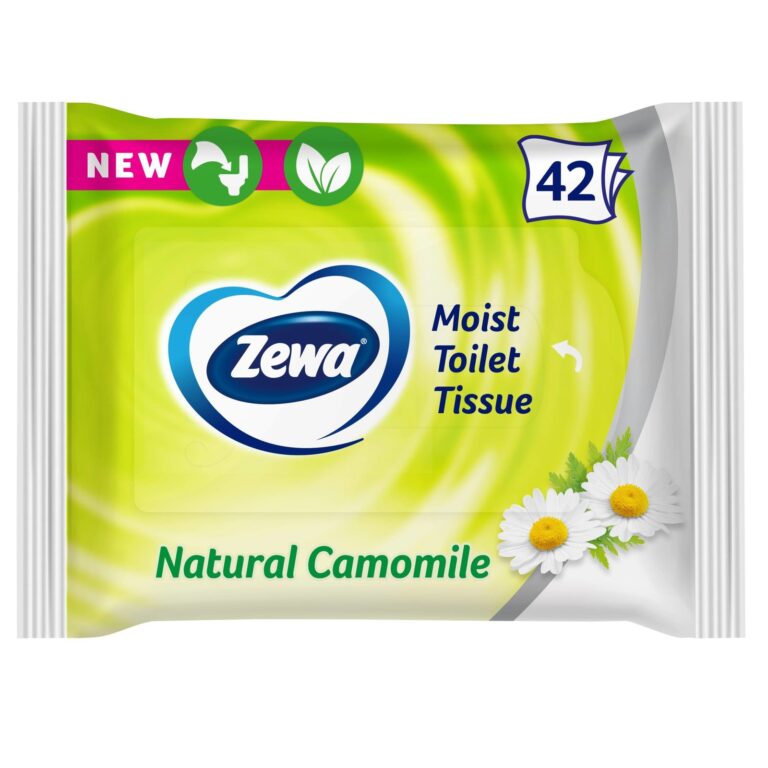 Hartie igienica umeda Zewa Natural Camomile, 8 pachete cu 42 bucati