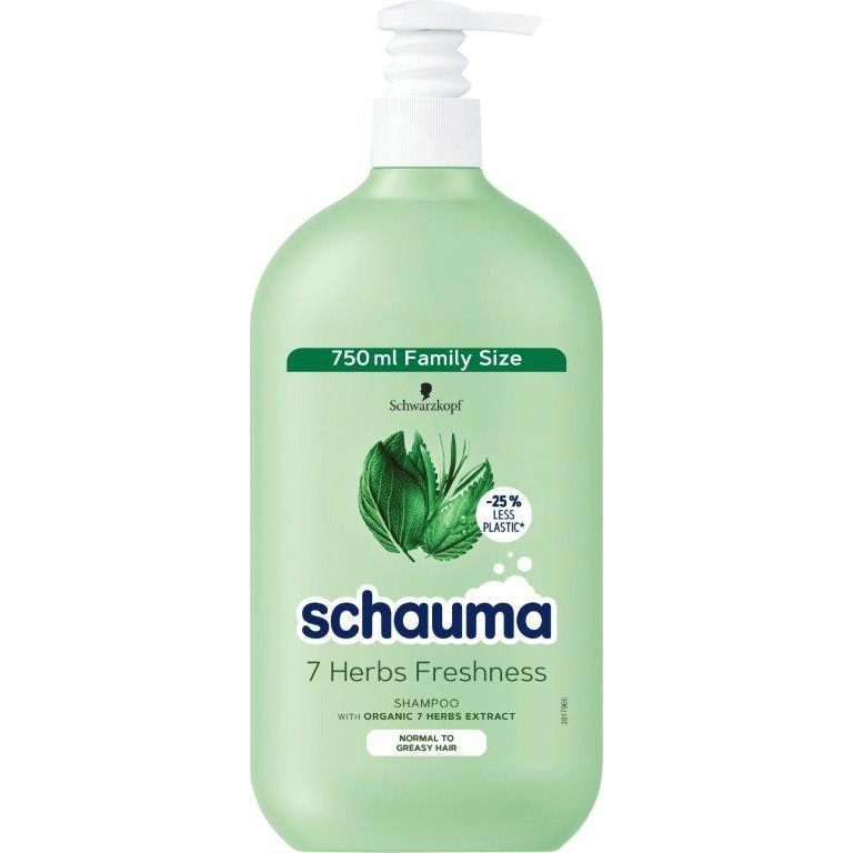 Sampon Schauma 7 Plante pentru ingrijirea parului normal spre gras, Family Size, 750 ml
