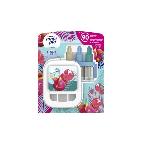 Odorizant de camera electric 3V + reumplere Aloha Dragon Fruitlychee Ambi Pur