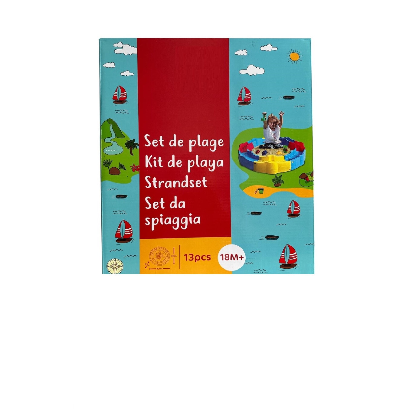 Set de joaca pentru nisip si plaja, 13 piese, 7Toys - Jucarii interactive copii Set de joaca pentru nisip si plaja, 13 piese, 7Toys