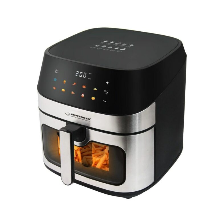Friteuza Esperanza EKA005, 1600 W, 8 L, neagra/argintie