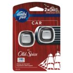 Ambi Pur Car Air Frehener Starter Kit, Old Spice, 2 x 2 ml