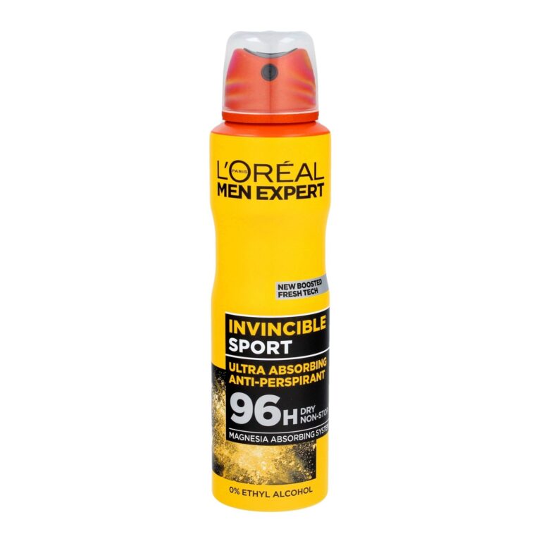 Deodorant spray anti-transpirant L'Oreal Paris Men Expert, Invincible Sport, pana la 72h Deo-Protection, 150 ml