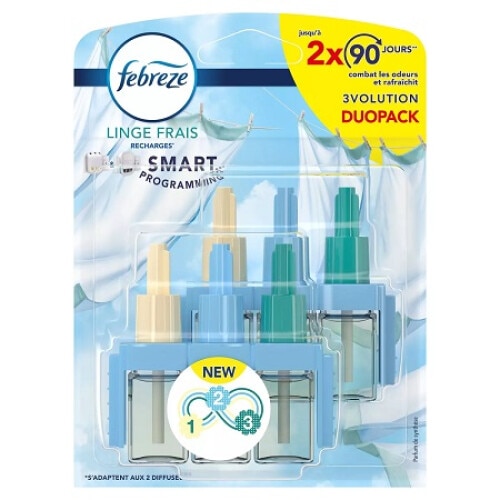 Rezerva Odorizant camera Febreze 3Volution Fresh Linen, 2 x 20 ml
