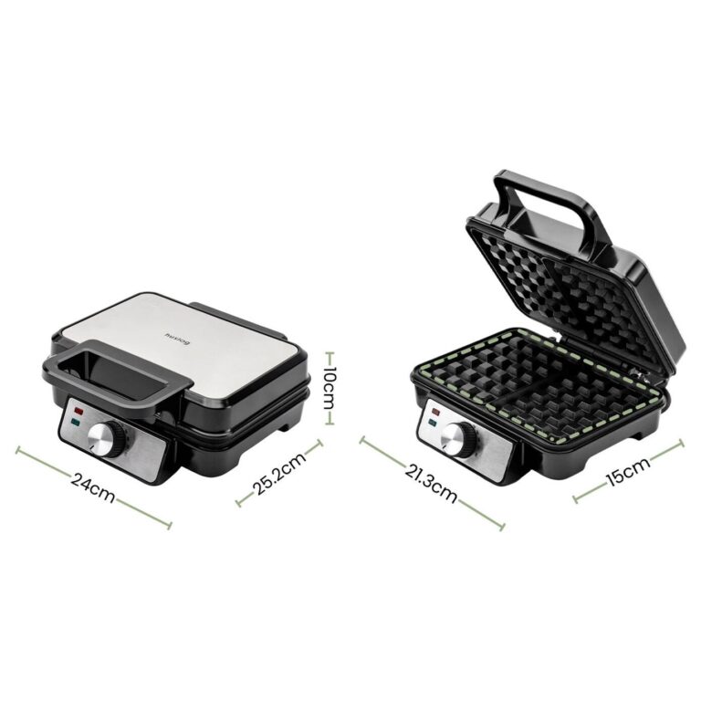 Aparat de vafe Huslog, 1200W, 2 vafe, cu control al temperaturii, suprafata antiaderenta, Maner Cool Touch