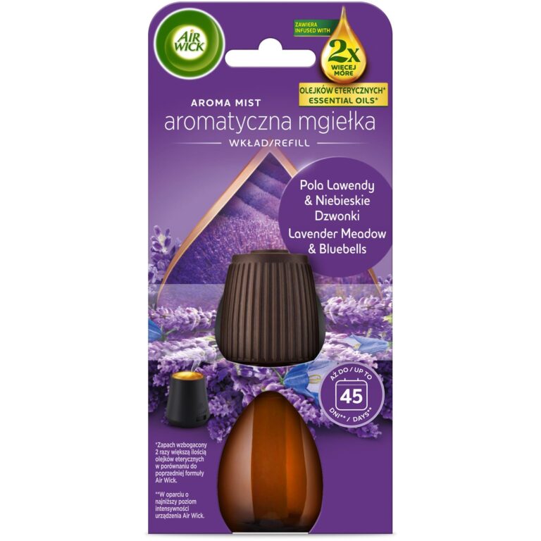 Rezerva pentru difuzor de parfum cu uleiuri esentiale odorizant de camera Air Wick Aroma Mist Lavanda si Albastrele
