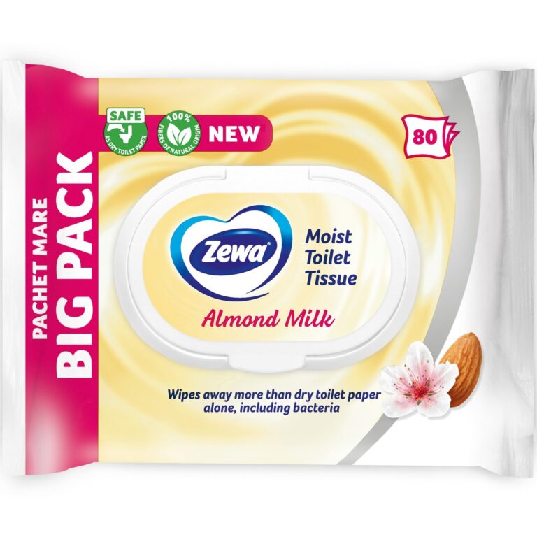 Hartie igienica umeda Zewa Almond, 80 bucati