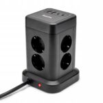 Prelungitor Huslog 8 prize, 4 USB, 1.7m, negru