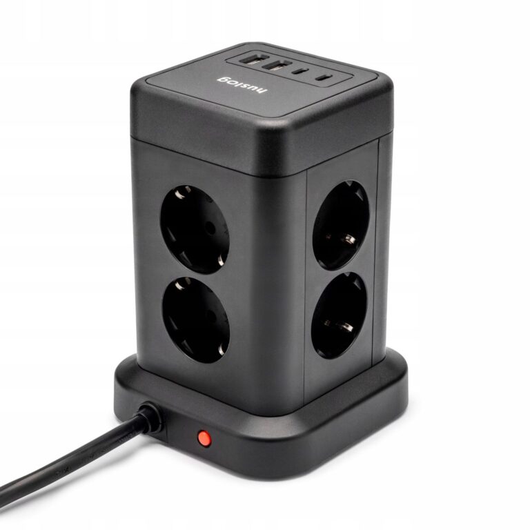 Prelungitor Huslog 8 prize, 4 USB, 1.7m, negru