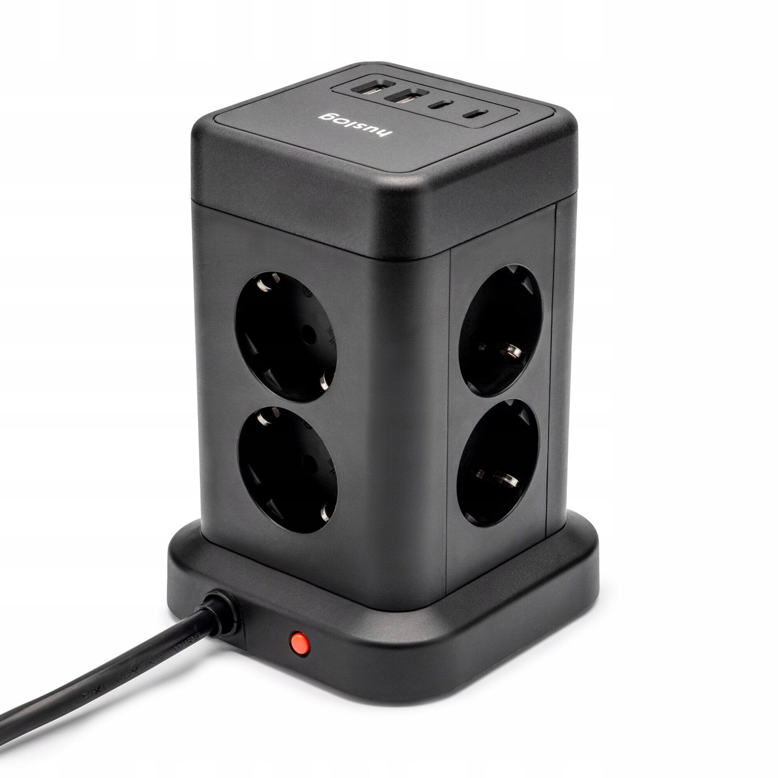 Prelungitor Huslog 8 prize, 4 USB, 1.7m, negru - Prelungitoare Prelungitor Huslog 8 prize, 4 USB, 1.7m, negru