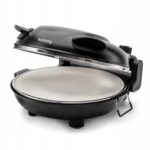 Cuptor electric pentru pizza, 1200W, 220-420C, Piatra de copt, Negru, Diametru 31cm