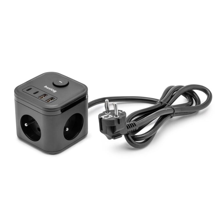 Prelungitor CUB, 3 prize, 2 USB - C, 2 USB, 1.4m, negru