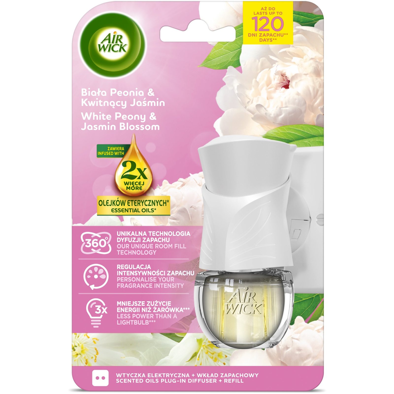 Odorizant de camera electric Air Wick Bujor Alb si Flori de Iasomie, 19ml - Odorizant camera Odorizant de camera electric Air Wick Bujor Alb si Flori de Iasomie, 19ml