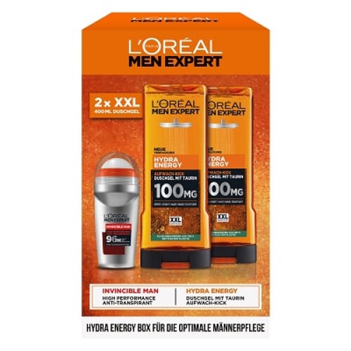 Set cadou L'OREAL MEN EXPERT hidra energy(deo-roll50ml+2buc gel dus 400ml)