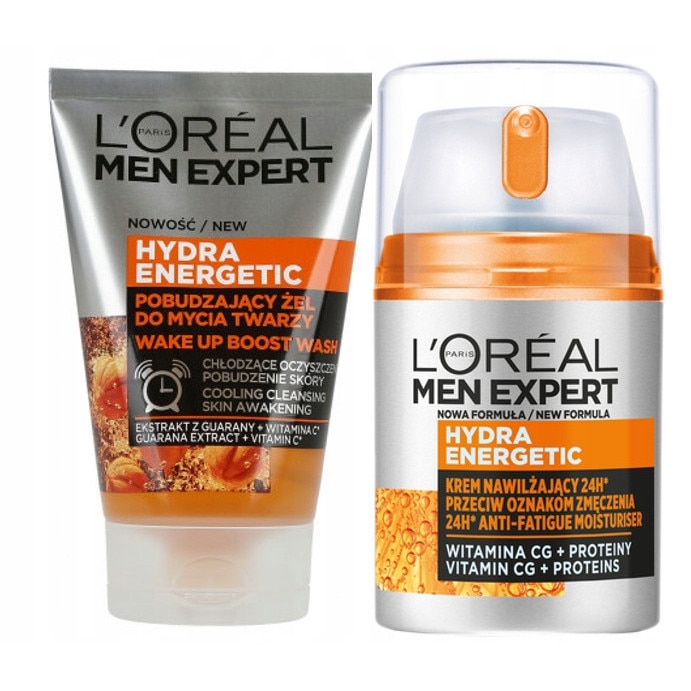 Set cosmetice pentru barbati, L'Oreal Men Expert, crema anti-oboseala 50ml, gel revitalizant 100ml