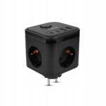 Extensie Priza 3 Prize AC + 4 USB, 3680W, Negru