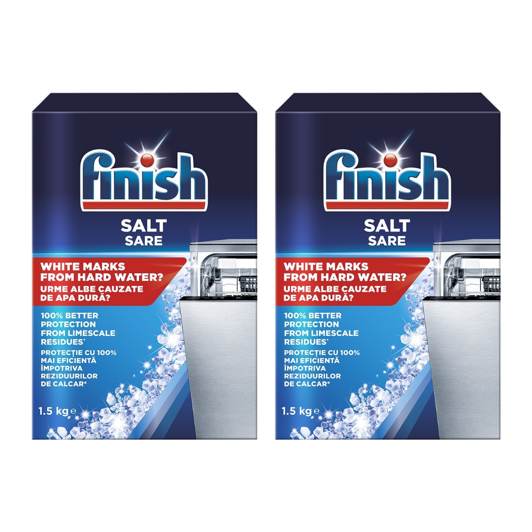 Pachet 2x Sare speciala pentru masina de spalat vase Finish, 1.5 kg - Detergent vase Pachet 2x Sare speciala pentru masina de spalat vase Finish, 1.5 kg