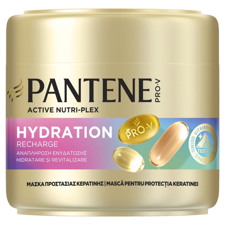 Masca de par Pantene Pro-V Hydration Recharge Keratin Protect cu tehnologie Active Nutri-Plex pentru par extrem de