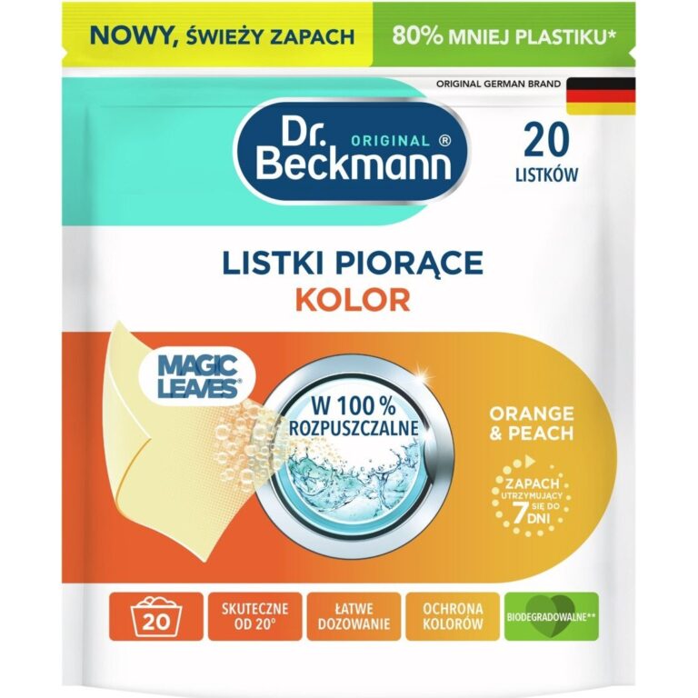 Servetele pentru spalare DR BECKMANN Magic Leaves, portocala si piersica, 20 buc