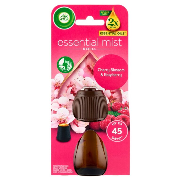 Rezerva pentru difuzor de parfum cu uleiuri esentiale odorizant de camera Air Wick Aroma Mist Flori de cires si zmeura