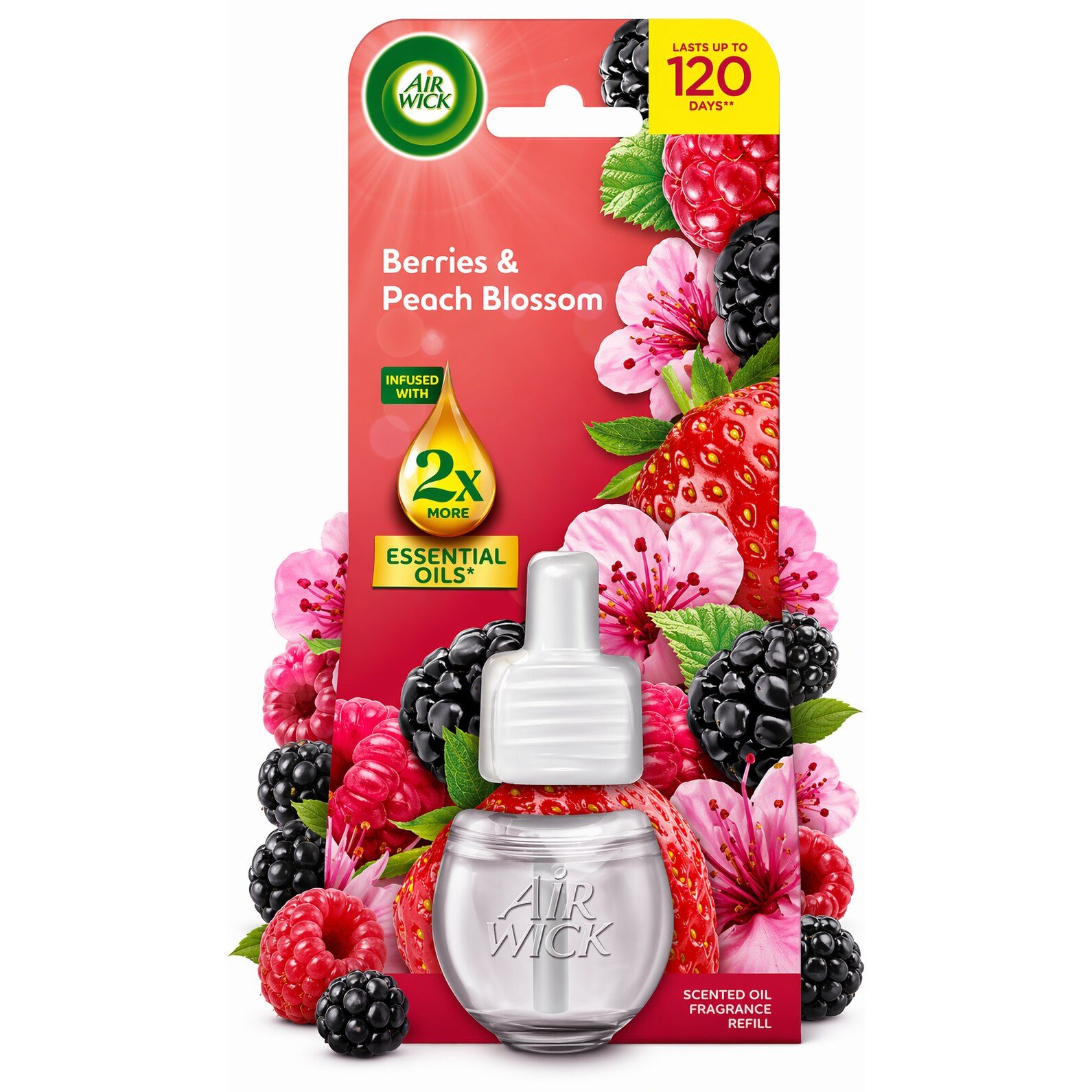 Rezerva Parfum Aparat Electric Air Wick, Berries & Peach Blossom, tehnologie cu uleiuri esentiale - Odorizant camera Rezerva Parfum Aparat Electric Air Wick, Berries & Peach Blossom, tehnologie cu uleiuri esentiale