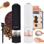 Set 2 Mlynki electrice pentru sare si piper, BLOW, inox, iluminare LED, 225x55mm
