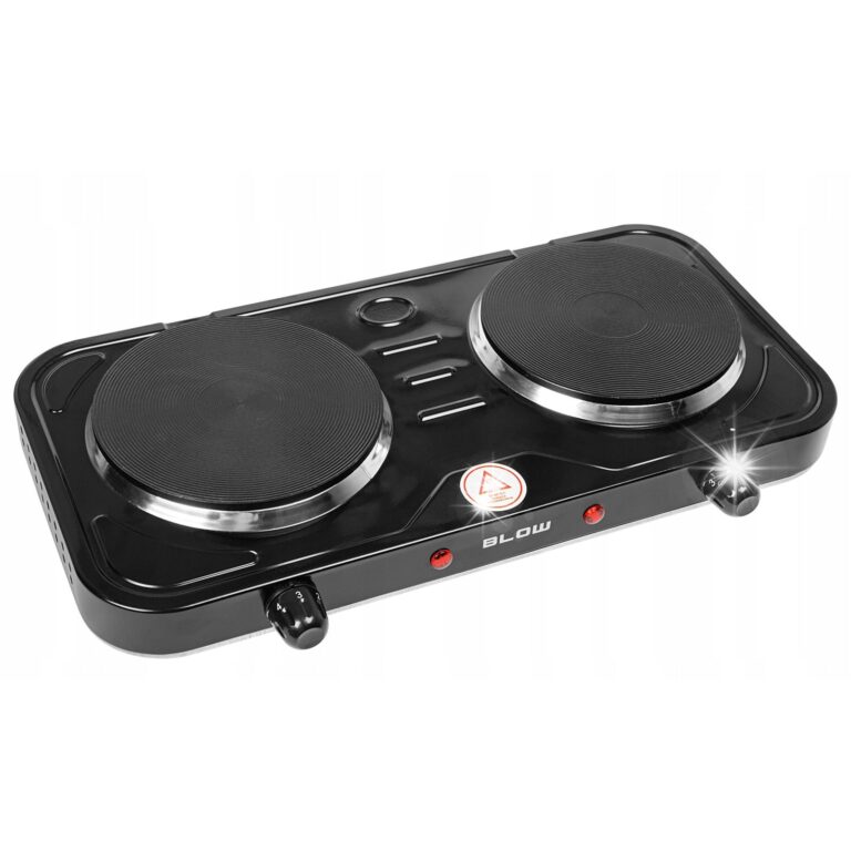 Plita electrica portabila Blow, 2 plite, 2x1000W, 43x23.5x7cm, neagra